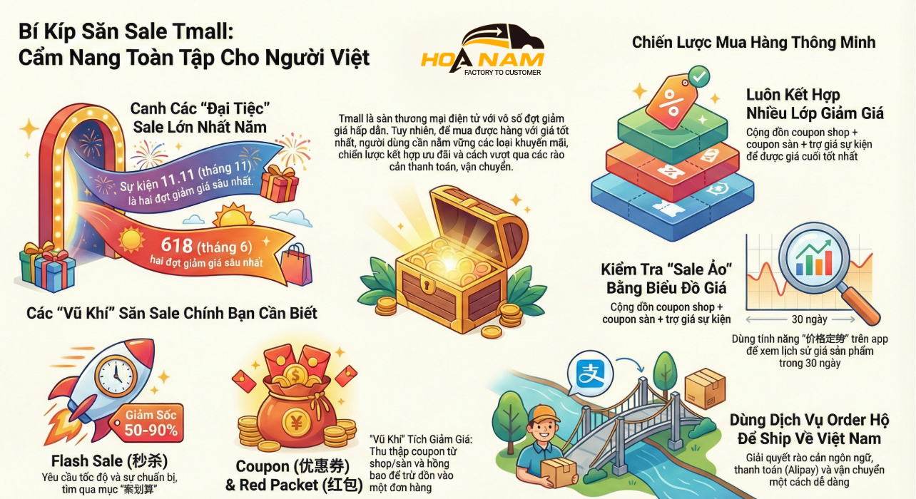 Cách săn sale Tmall: Bí kíp giảm 70% hàng hiệu cho người mới