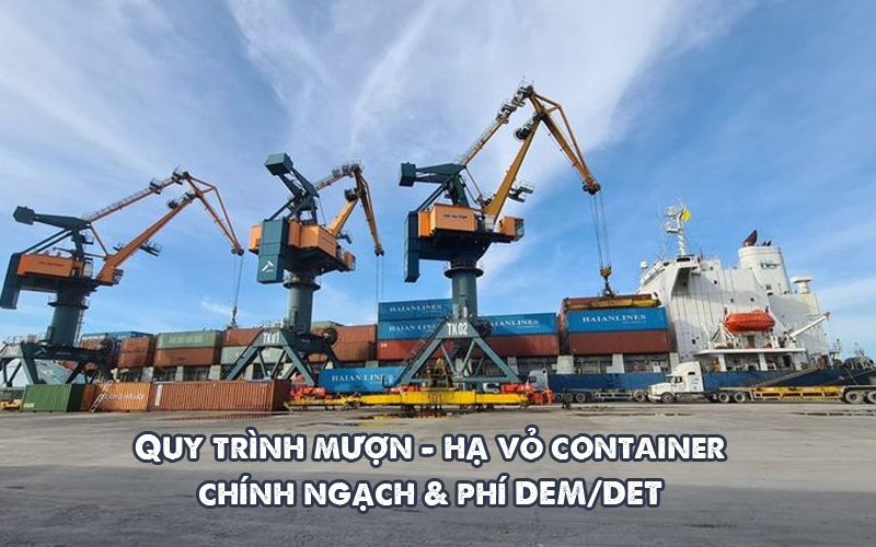 Quy trình mượn - hạ vỏ container chính ngạch & phí DEM/DET