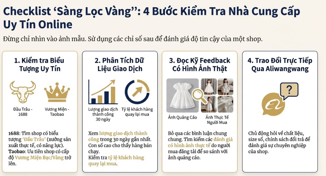Check list kiểm tra shop trên taobao, 1688, tmall có uy tín hay không