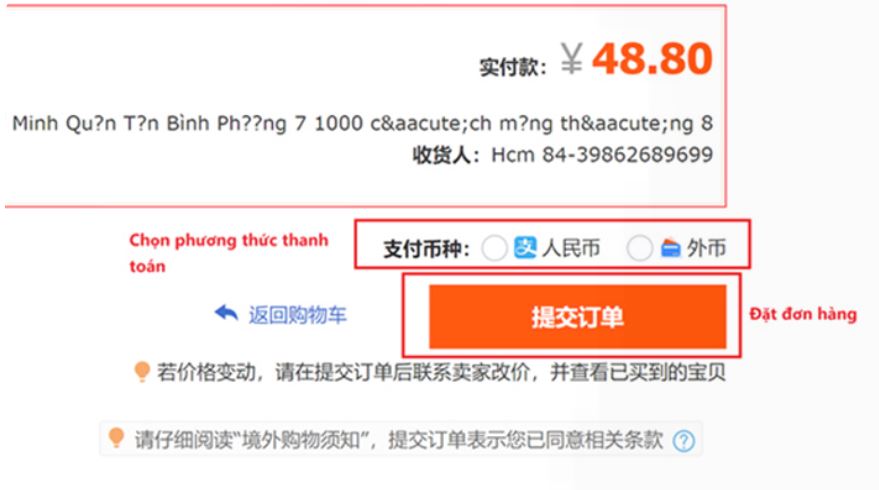 Hướng dẫn cách order Taobao về Việt Nam